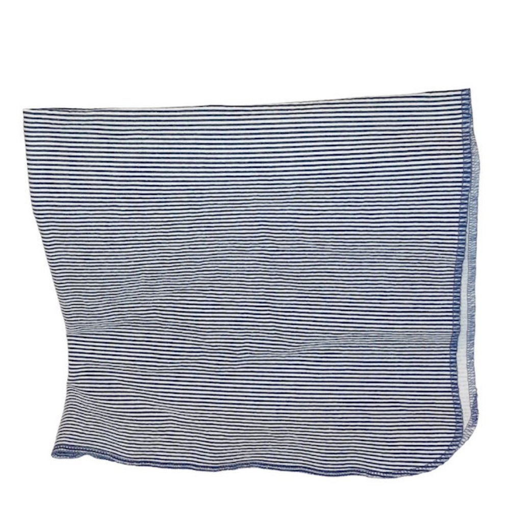 Child Of Mine Carter’s Blue & White Striped Flannel Receiving Blanket 26" X 26"